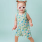 Blue & Green Flower Power Summer Romper Baby Toddler Girl